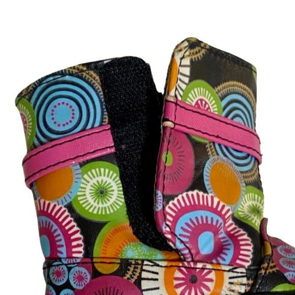 Baby Girl Infant Size 3 Colorful Bohemian Boho Trending Cushioned Hippie Boots - Picture 5 of 7